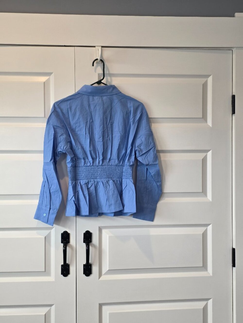 NWT: Easel Smocked Button Down Shirt - Picture 4 of 4